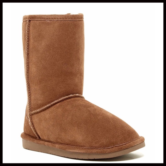 SUEDE SHEARLING LINED BOOTS TAN ANKLE  BOOTIES - Picture 12 of 15